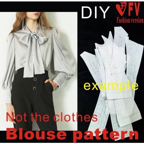 Cutting pattern womens lantern sleeve shirt garment structure design drawing 1:1 pattern physical object BCY-155