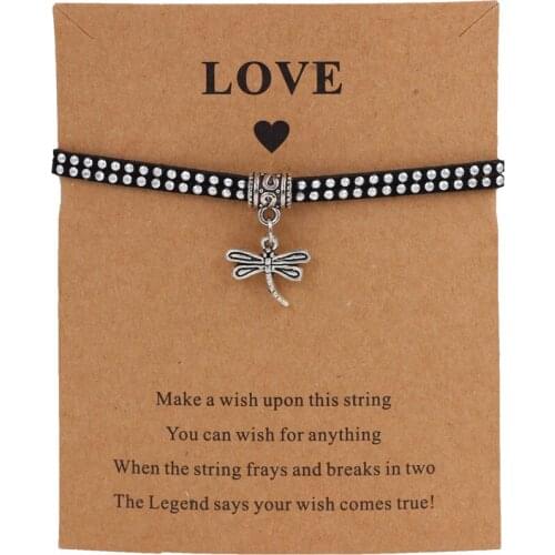 Freeshiping Dragonfly Bracelet Couple Wish Jewelry Gift Hematite Beads String Charm Bracelets for Women Lovers Strand Bracelets