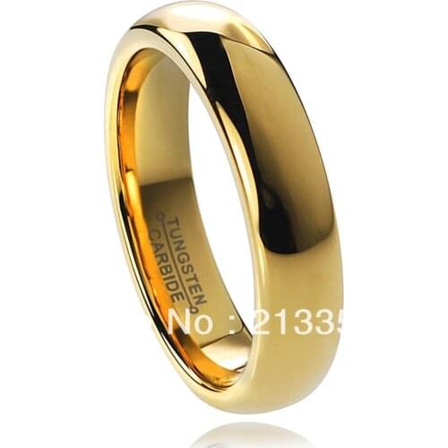 Free Shipping Buy Cheap Price Discount Jewel USA HOT Selling 6MM Men&Womens New Golden Classic Dome Tungsten Wedding Rings