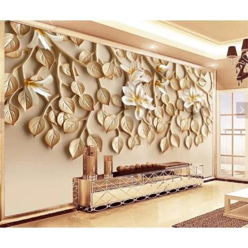 Large custom wallpaper Wallpaper Yasushan fragrant resin embossed TV background wall mounted 3d wallpaper