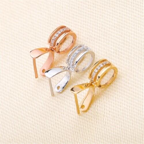 Solid 18K gold diamond inlaid jade pendant clasp necklace pendant fastener jade clasp diy melon seed jade clasp