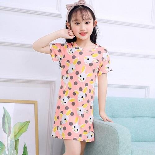 WZ-005 New Summer One-Piece For Big Girls Children Loose Indoor Clothes Kids Competitive Dress Price