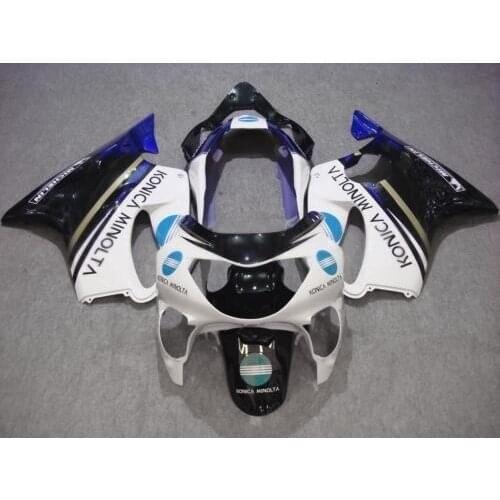 Km Injection mold Fairing kit for CBR600 F4 99 00 CBR600F4 1999 2000 CBR600 White blue black Fairings set