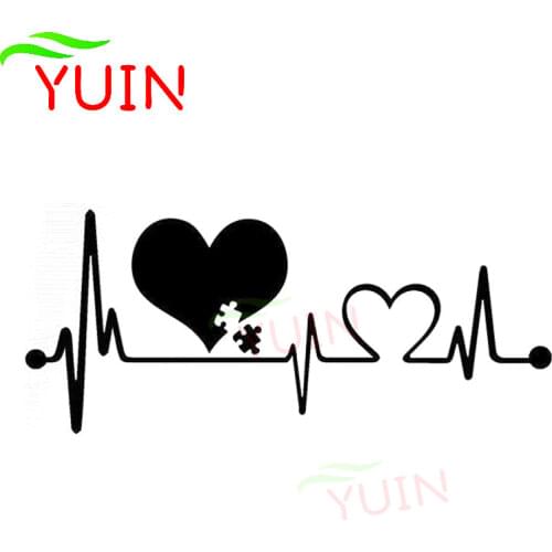 Autism Heartbeat Lifeline Creative Car Applique Fashion Decoration PVC Waterproof Sunscreen Sticker Can Be Customized Color