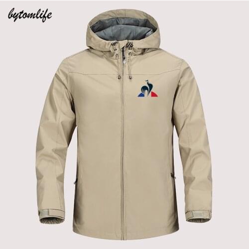 2021 The Cock Pattern Le Coq Winter Jacket Men Lightweight Hooded Zipper Waterproof Coat Windproof Outdoor Sportswear Asian Size