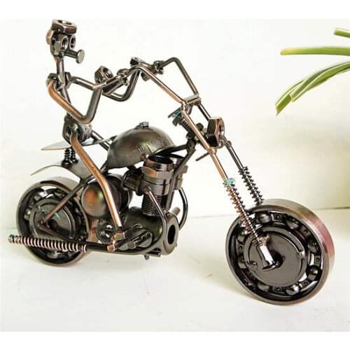 Hand-made metal metal ring iron decoration process beautiful arc with motorcycle metal ring statue placed