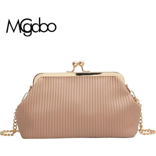 Mgcdoo Pu Leather Pleat Shoulder Bag Women Chains Strap Sling Bag Small Stylish Girls Handbags