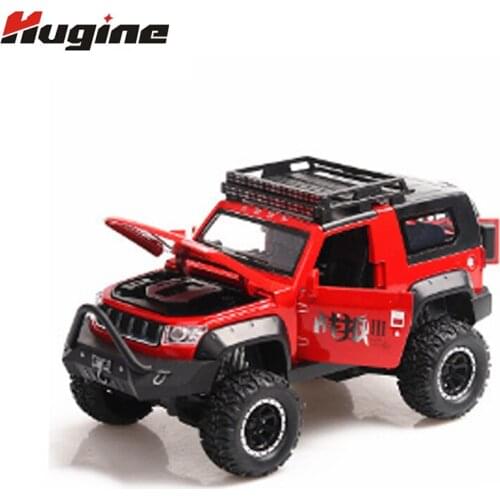 Car Model BeiQi Jeep Bigfoot Big Wheeler Model Off-Road Car SUV With Light&Sound Full Back Alloy 1:32 Model Children Hobby Toys