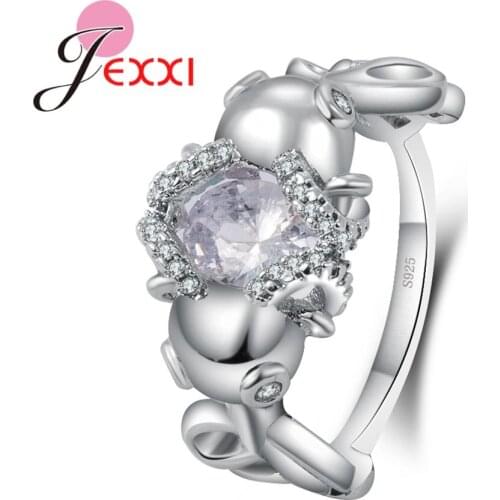 New Arrival Great Shinning Cubic Zirconia Leaves Beautiful Ring High Quality 100% 925 Sterling Silver Rings For Women