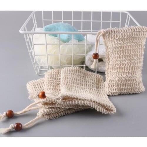 Bath Foaming Natural Bath Bag Sisal Shower Soap Bag Neatening Mesh Soap Saver Pouches LX8788