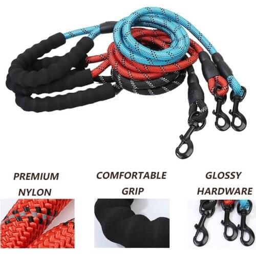 Durable Nylon Dog Sling Color 1.5M*1.2CM Pet Dog Leash Night Reflective Walking Training Traction Rope Dog Leash With Dog Leash