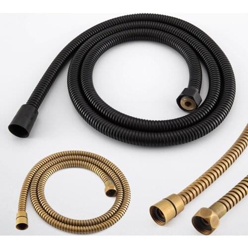 G1/2 Inch Flexible Shower Hose 1.5m Plumbing Hoses Stainless Steel Chrome Bathroom Water Head Shower head Pipe 4 colors choice