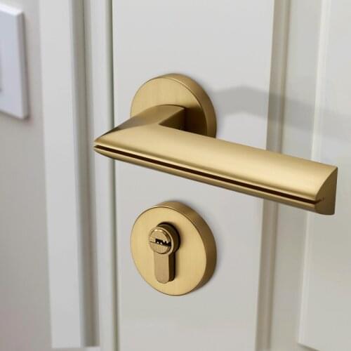 Modern Gold Plated Zinc Alloy Handles for Interior Doors Door Lock Interior Door Handle