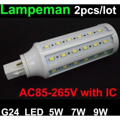 Led light g24 led g24d3 g24d-1 led g24d-2 led bulb Lamp 5W 6W 7W 9W 10W SMD5730 g24d-3 led downlight AC85-265V 110V 220V ce rohs