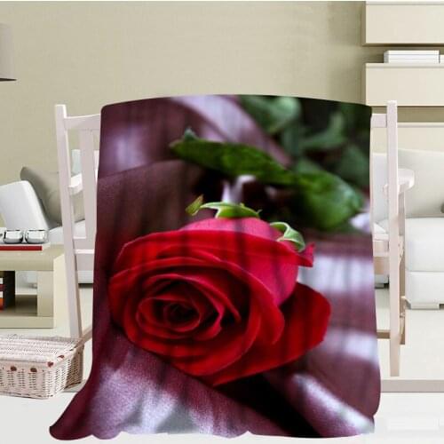 Custom Rose Blanket Flannel Falafel Fabric56x80inch 50X60inch 40X50inch Sofa Bed Throw Blanket Kid Adult Warm Blanket