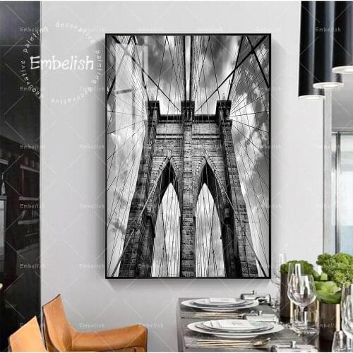 Embelish View Brooklyn Bridge Of New York Landscape Wall Art Pictures For Living Room Home Decor Posters Spray Canvas Painting