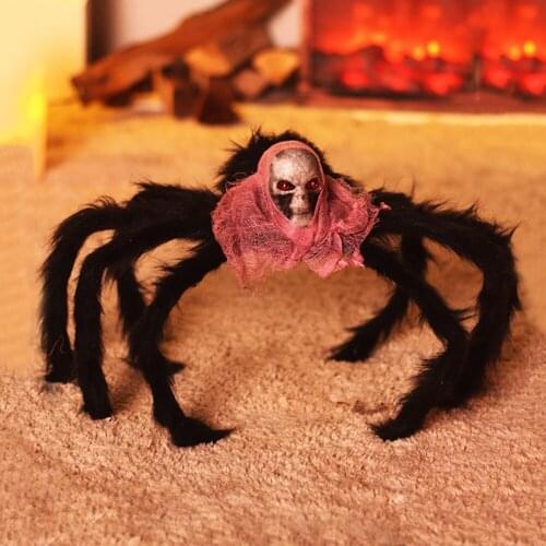 50cm Spider Ornament Halloween Haunted House Terror Party Giant Decoration Plush Spider Bar Haunted House Decoration Giant Decor