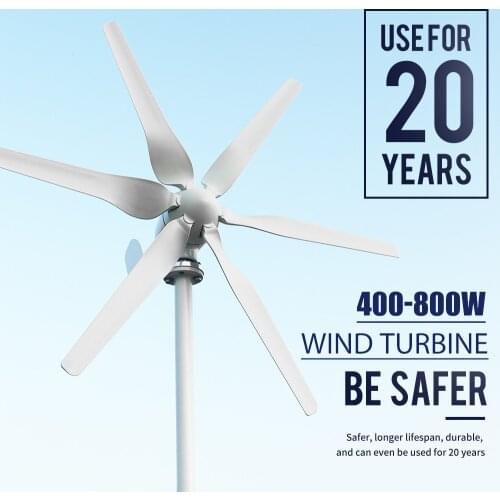 New Energy Small Windmill 3/5/6 Blades Horizontal Wind Turbine Generator 400w 600w 800w 12v 24v High Efficient For Home Yacht
