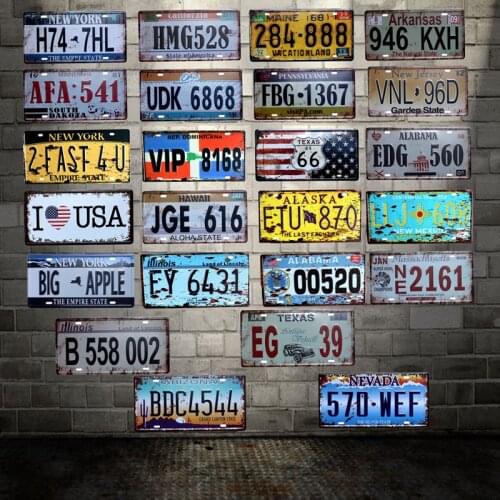 [ WellCraft ] America cities License plate signs Wall Plaque Poster Decor for Internet Cafes Room Iron Painting HY-1707