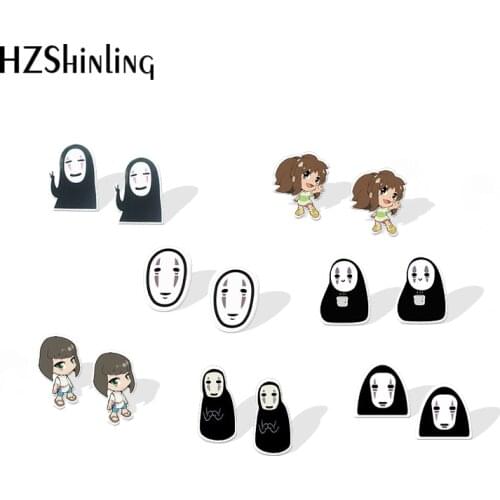 2019 New No Face Man Acrylic Earring Spirited Away Plastic Earring Japan Epoxy Resin Earrings Gilfts Women