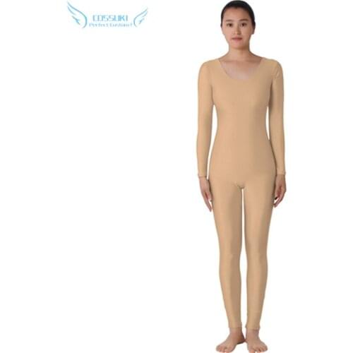 Golden Lycra Headless Zentai Suit Spandex Full Body Skin Tight Jumpsuit Unitard Dancewear Bodysuit Costumes For Women