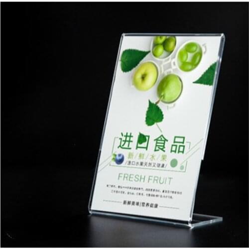 1pc Acrylic Clear Card Holder Stand A6 Sign Label Frame Desk Shelf Storage Card Holders 1.3mm Business Paper Card Display Holder