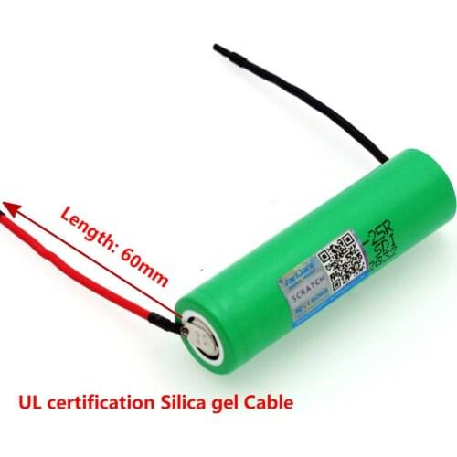 1 PCS... VariCore New 18650 2500 mAh Rechargeable Battery 3.6V INR18650-25R 20A Discharge + DIY Silica Gel Cable