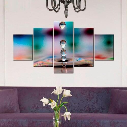 5 Pcs Modern Water Droplets Landscape Print Paintings Painting Canvas Wall Art Pictures for Home Decoration