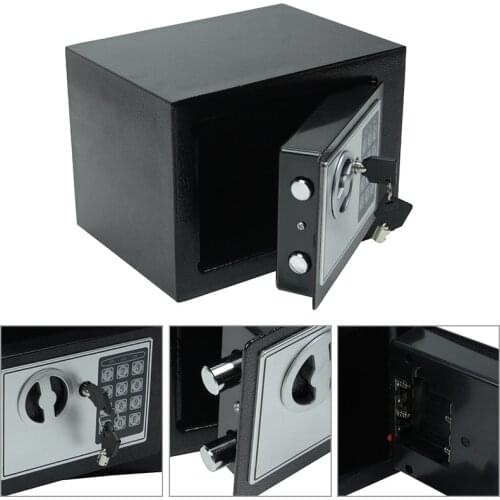 Digital safe small household mini steel safe currency bank safe deposit box with key to safely store cash jewelry or documents