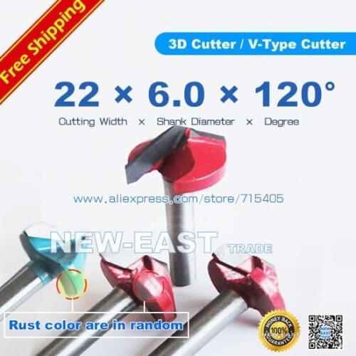 CNC Engraving 3D Bits Router 120Degree 6mm x 22mm V Groove Acrylic