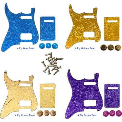 Guitar Parts-For US Left Handed 72' 11 Screw Hole Standard St Deluxe Humbucker Hs Guitar Pickguard & Back Plate & Control Knob