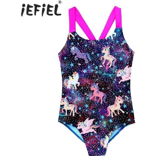 Kids Girls Mermaid Swimsuits Shoulder Straps One-Piece Surfing Swimwear Childrens Brazilian Beachwear Swimming Bathing Suit