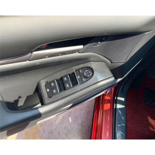 For Mazda 3 Mazda3 Axela 2020 2021 Carbon Fiber Car Window Glass Lift Switch Button Cover Trim Car Styling Accessories LHD