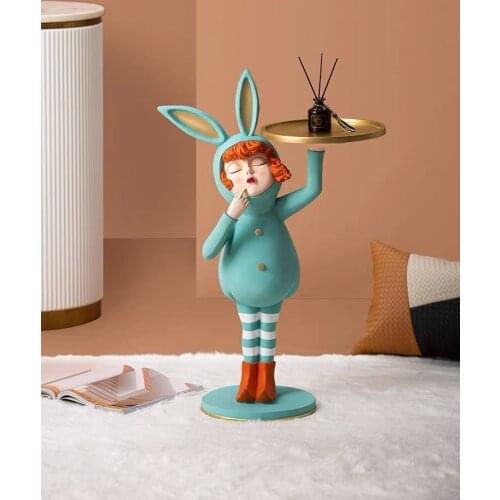 Home Decor Statue Resin Angel Demon Ornaments Living Room Decoration Light Luxury Creative Large Landing Tray Modern Sculpture