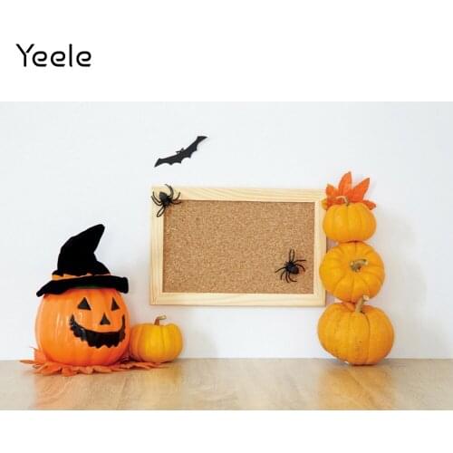 Yeele Halloween Photocall Backdrop Spider Bat Pumpkin Wooden Floor Background Baby Photographic Photography For Photo Studio