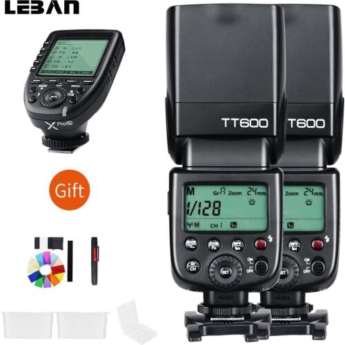 Godox 2pcs TT600 GN60 Built-in 2.4G Wireless Camera Flashes Speedlites with Xpro Transmitter for Canon Nikon Sony Fuji Olympus