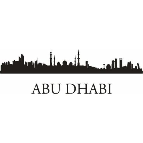 ABU DHABI City Decal Wall Sticker Vinyl Stickers Decor Mural Art Living Room Home Decoration Landmark Skyline Wall Decal