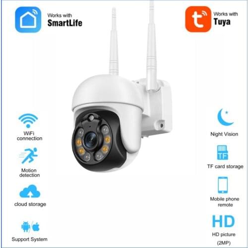 2MP WiFi IP Camera Outdoor Wireless Human Detect Security Cam 1080P Night Vision Surveillance Cameras Work With PTD/Tuya App