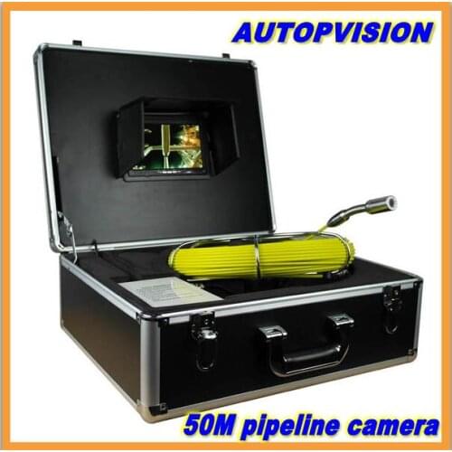 50m Cable 7'' TFT LCD Sewer Pipeline Endoscope Inspections Snake Camera Steel Lens IP68 Waterproof with dvr function No battery