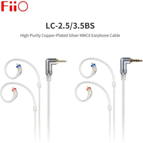 FiiO LC-3.5BS LC-2.5BS Short earphone cable Copper-Plated Silver Standard MMCX 3.5mm 2.5mm Connector for Shure/Westone/JVC/FiiO