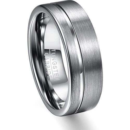 Classic Men Stainless Steel Ring Fashion Women Wedding Bands Trendy Groove Rings Jewelry For Female Best Gift