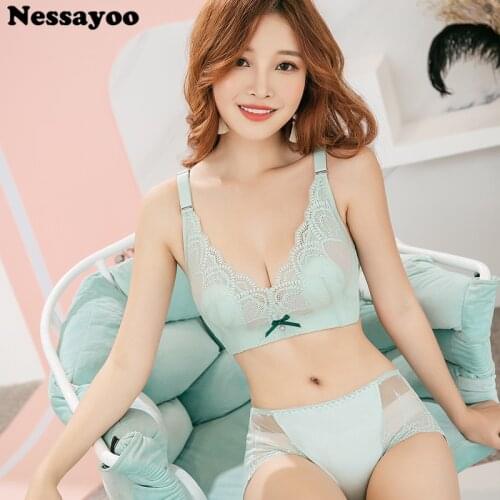 Full Cup Lace Women Underwear Set Underwire Push Up Bra Set Comfortable bras Women Lingeries Sexy Lace Panties seamless Bra Sets