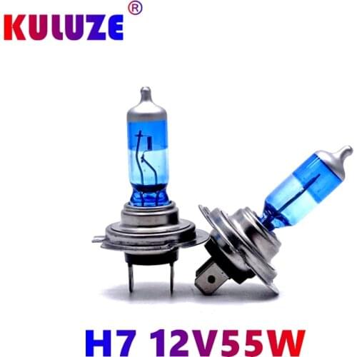 Kuluze Cool blue car bulb 12v55w fog lamp H11 H4 H8 H9 H10 HB3 HB4 car halogen bulb hir2 9012 9005 9006 H1B headlamp 5500K bulb
