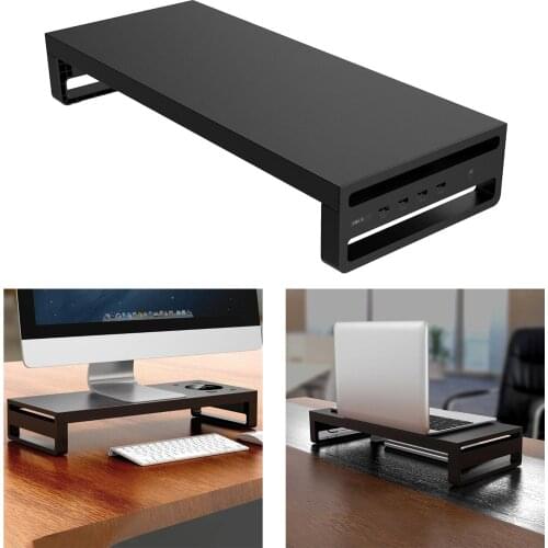 Metal Computer Monitor Stand Computer Riser Support Office Organizer Sturdy