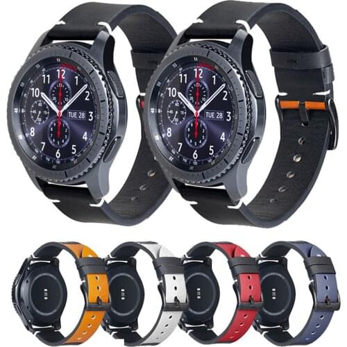 Trendy Leather Strap for Samsung Galaxy Watch 3 41mm 45mm Band Bracelet S3 S2 42/46mm Active 2 Gear Sport 20/22mm Belt Wristband