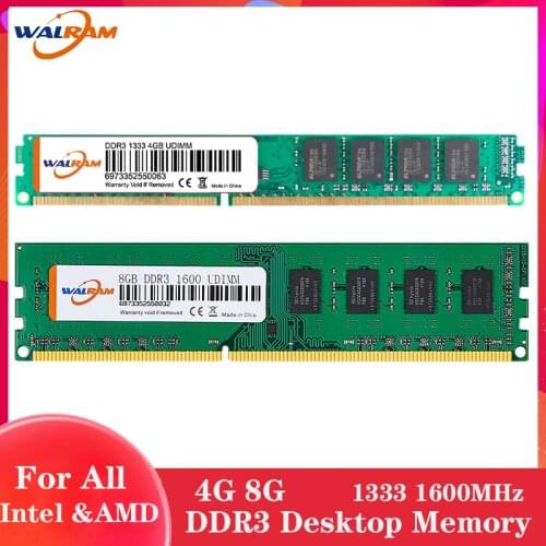 WALRAM DDR2 DDR3 RAM Memoria 8GB 4GB 2GB 800Mhz 1333hz 1600Mhz 240pins memory desktop Intel and AMD RAM ddr3 ddr2 1.5v