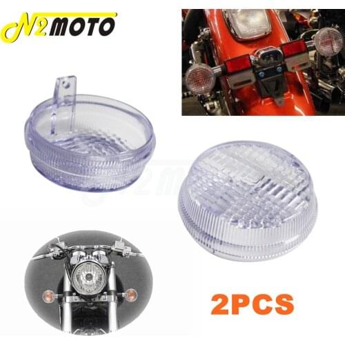 2pcs ABS Motorcycle Clear Turn Signal Lens 2.75" Indicator Lense Cover For Honda Kawasaki Cruisers VTX VN Vulcan 1300/1600/1800