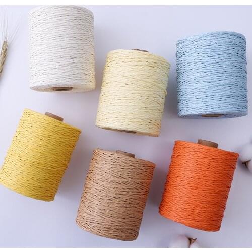 Raffia Yarn Knitting Crochet Paper Straw Rope Thread For Weaving Summer Handmade Hat Basket Handcrafts Tricots DIY Material Rug