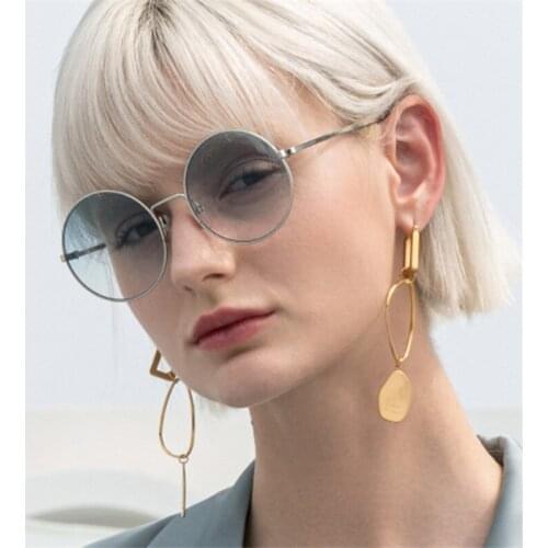 2021 Round Sunglasses Women Metal Frame Eyewear Men Vintage Anti-UV Sun Glasses Female Shades Male Oculos