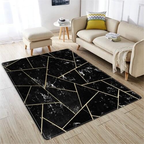 Dark Green White Geometric Carpet Marble Bedroom Luxury Nordic Modern Carpet Living Room Sofa Carpet Floor Mat Corridor Carpet